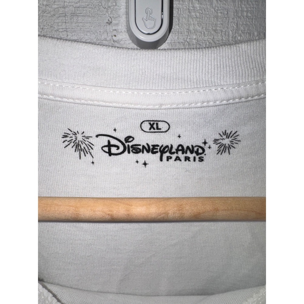 Disneyland Paris T-Shirt Women White Mickey Mouse Attraction Patches XL - Picture 5 of 7